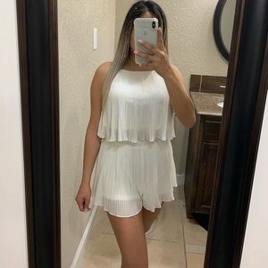 SET* White Pleated Top & Shorts